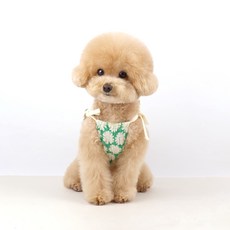Grooming Dog 寵物花卉繞頸短版背心, 綠色