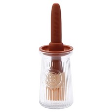 Ins風矽膠油刷附收納瓶 耐高溫 柔軟性強 清洗容易, 紅棕, 1組