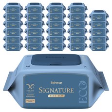 베베숲 시그니처 블루 에코 유아물티슈 캡형, 75g, 70매, 30개