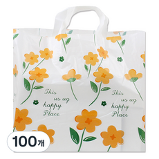 Inp LDPE 手提塑膠袋 大 40 x 30 cm, 01 橘色花朵, 100個