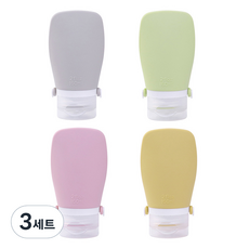 코살루 여행용 화장품 실리콘 공병 4종 x 60ml 세트, 3세트, 그린