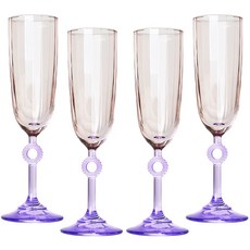 레이클 엘리트 샴페인잔 레드 퍼플, 150ml, 4개