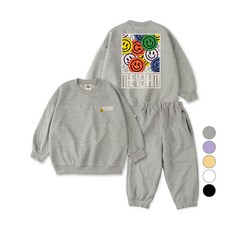 VENHIT 童款Sticker棉質雙面布大學T運動長褲組