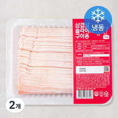 꿀맛나는세상 삼겹살 슬라이스 구이용 (냉동), 1kg, 2개