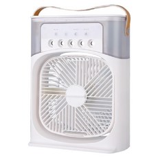 Smart Bearing 智慧魔力 第六代噴霧7彩夜燈定時冷風扇 黑色, 送冰袋, 三檔渦輪, 強勁送風, 5大噴頭強效加濕, 600ml水箱, CX-22