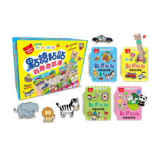 Happy Talk 點讀黏貼有聲遊戲書 4本魔鬼氈黏貼遊戲書+幼福熊點讀筆 可學習中、英、台、客語4種發音, 不適用, 幼福文化