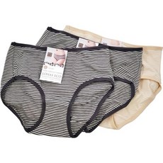 LoHAS 樂活人生 有機棉低腰平口內褲三件組 - 親膚舒適、敏感肌適用、台灣製造 黑條紋 + 黃條紋, 黑條紋 + 黃條文