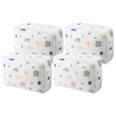 小麥購物 可愛印花透明防水棉被收納袋 L2040 大, 4個