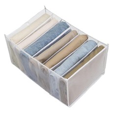 衣褲分隔收納盒7格-4入組, 網紗材質, 36x25x20CM, 白色, 1組, 38 x 22 x 7cm