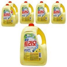 Trio 蔬果碗盤洗潔精 檸檬香, 4.2kg, 6瓶