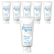 센카 NEW 퍼펙트 휩 화이트 클레이 클렌징폼, 120g, 6개