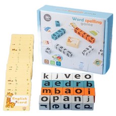 다다랜드 유아용 교육 첫 영단어 낱말 맞추기 보드게임, 혼합색상, 1개