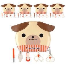 perfection 安全裝置指甲剪5件組, 象牙白 + 橘色, 5套