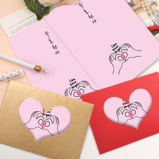투영디자인 손하트 편지지 8p + 봉투 4p 세트, 수호천사 + 랜덤 발송, 1개
