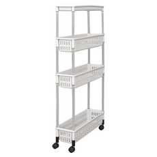 dayneeds 日需百備 巧收納四層隙縫收納架, 灰色, 1個