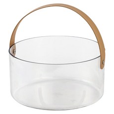 懶角落 皮革提把透明水果籃, 透明, 1個