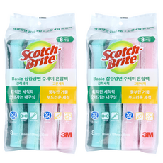 3M Scotch-Brite 百利 3層雙面海綿菜瓜布組 8入組, 8入, 2組