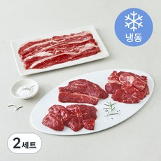 레커컷 호주산 소고기 모듬구이용 안창살 + 토시살 + 차돌양지 + 안심추리 세트 (냉동), 800g, 2세트