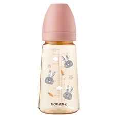 MOTHER-K 精粹極簡 PPSU 奶瓶 兔子版, 花朵粉, 280ml, 1個