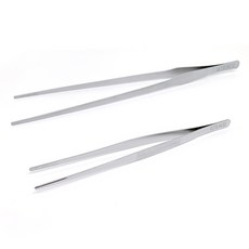 TEAOZ 廚房不鏽鋼料理夾 2件組 M號+L號, 銀色, 1組