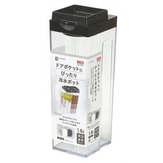 PEARL LIFE 珍珠金屬 日本製方形冷水壺 11.5 x 9 x 27.5cm 340g, 黑色, 1.8L, 1個