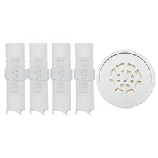 Dewbell 旅行用沉澱物過濾替換濾芯 4入+石灰質過濾器組, 1個, 無香