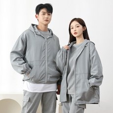 턴키 남녀공용 빅사이즈 오버핏 아노락 풀 집업 후드 바람막이 점퍼 AJ-1219