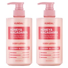 KUNDAL 昆黛爾 蜂蜜澳洲堅果保濕潤膚乳 櫻花香, 500ml, 2瓶