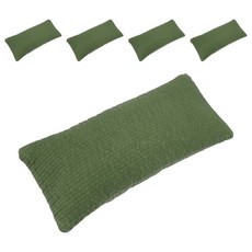 Begozani 純棉直紋絎縫蕎麥枕, 水洗橄欖綠, 5個