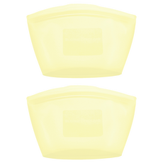 SiliPot 優質矽膠密封保鮮拉鍊袋 檸檬黃, M(850ml), 2個