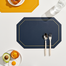 Minimo 雙面餐桌餐墊, 海軍藍 黃色, 43 x 30 cm, 4個