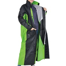 JUMP 將門 勁馳內裡反光口袋尼龍風雨衣 黑綠2XL 台灣布料 內拉鍊外鈕扣雙重防水 1件, 黑綠色, 2XL