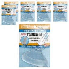 HUKUKU 福可 PU凝膠T型後跟貼,柔軟舒適,隱形高彈力,可重複黏貼,可水洗,足部護理,後跟保護, 2入, 39.8g, 6組