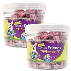 댕댕스타 강아지 덴탈프랜즈 치아건강 챙기시개 간식, 블루베리, 300g, 2개