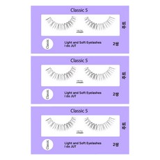 Jut Darkness 假睫毛 經典款 5, 透明梗 + 黑色, 6個
