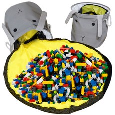 WONDERPAPA 動物造型可拆卸樂高玩具收納盒, 兔子(灰色), 2入