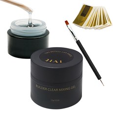 SM IVIT 延甲透明凝膠 15g + 筆刷 + 指模 50片 套組, 單色, 1組