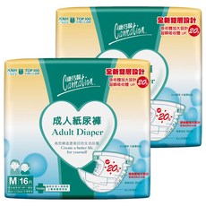 康乃馨 成人黏貼型紙尿褲 一般型, M, 16片, 2包