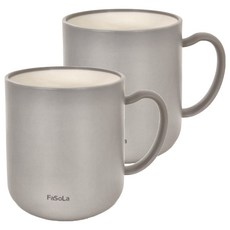 FaSoLa 日式仿陶瓷雙層朝暮口杯 漱口杯 灰色 - 350mL, 2個