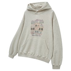 MOZMOZ 男女通用口袋綁帶數位圖案寬鬆連帽T恤