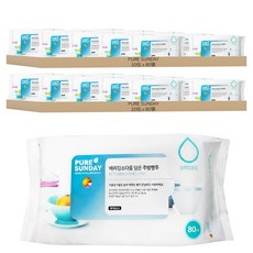 PURE SUNDAY 含小蘇打廚房濕巾, 80張, 20包