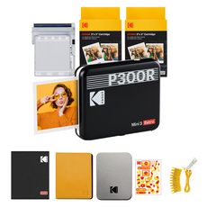 코닥 미니 3 레트로 포토프린터+액세서리 번들, P300R, 블랙