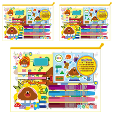 京甫 彩繪袋著走 阿奇幼幼園 Set 內含24頁著色畫冊 可愛角色貼紙 8枝粉蠟筆 8枝彩色筆 創意印章, 3組