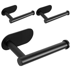 Hi Uncle 黏貼式不鏽鋼衛生紙架, 黑色, 3個