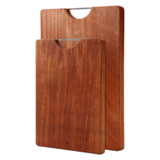 SHCJ 生活采家 加厚烏檀木大小長方形砧板2件組, 棕色, 1組