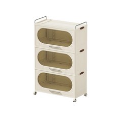 AOTTO 創意傢俱 80面寬大容量翻蓋 附輪三層收納櫃, AC-205