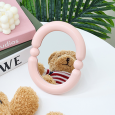 迷你粉彩圓形糖果桌鏡, 粉紅色