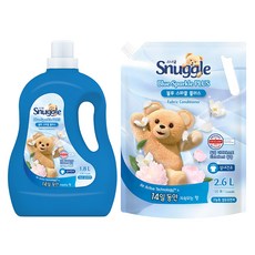 스너글 섬유유연제 블루스파클 플러스 본품 1.8L + 리필 2.6L, 1세트