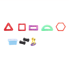 百變磁力片 益智玩具84件 大號積木玩具組 (收納盒 + 摩天輪支架 + 車輪), 1組