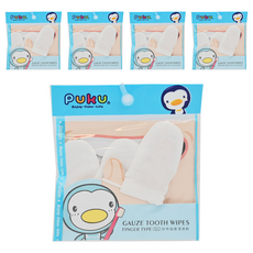 PUKU 藍色企鵝 紗布指套清潔刷, 3個入, 指套型, 5包